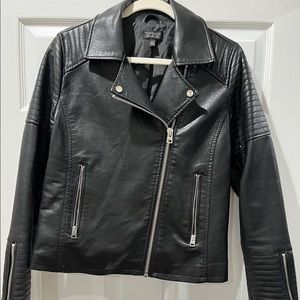 Topshop Faux Leather Moto Jacket